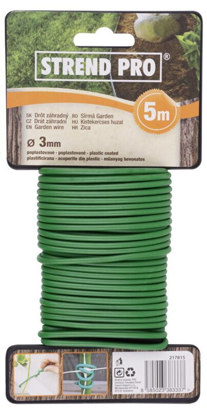 Drôt SoftTwist 3 mm, 5 m, viazací, záhradný, zelený