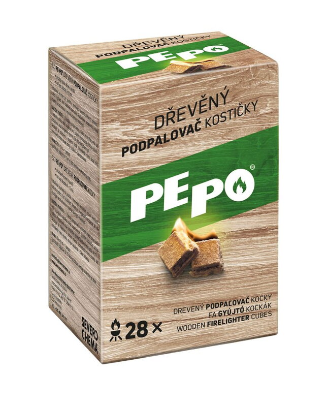Podpaľovač PE-PO®, drevný, 28 ks, rozpaľovač na gril, kachle, krby, pece