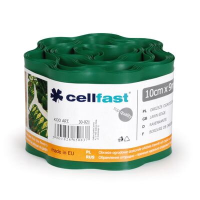 Trávnikový lem cellfast, zelený, 100 mm, L-9 m