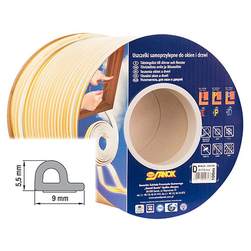 Tesnenie na okná a dvere Stomil SD-39AX/4-0, profil P, hnedé