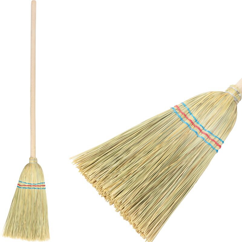 Detská metla ciroková, stredná, 3x šitá, násada 65 cm Detská metla ciroková, stredná, 3x šitá, násada 65 cm