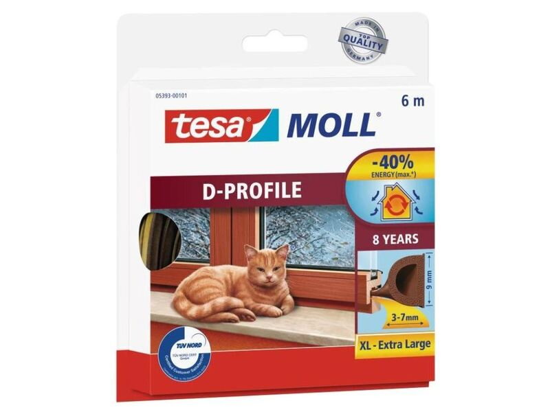 Tesnenie tesa profil D, hnedé, L-6 m