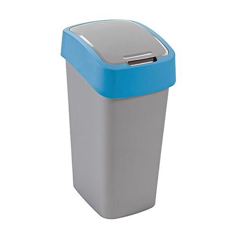 Kôš na odpadky Curver FLIP BIN 50L, šedostrieborný / modrý