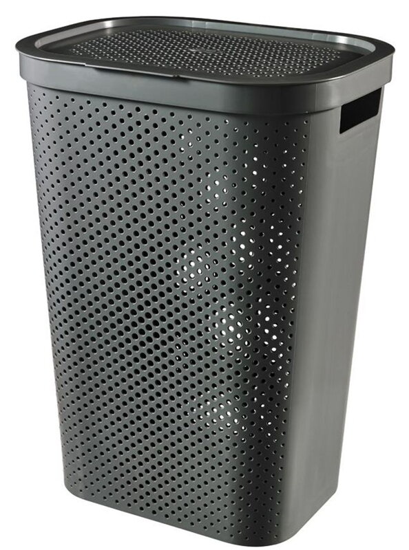 Kôš na prádlo Curver INFINITY RECYCLED 60L, antracit, 44x60x35 cm