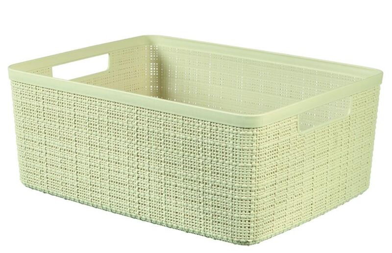 Kôš Curver JUTE M, 12 l, krémový, 36×28×15 cm
