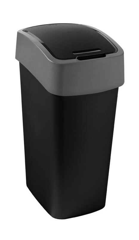 Kôš na odpad Curver PACIFIC FLIP BIN 45L, čierny/sivý