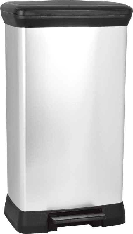 Kôš na odpadky Curver PEDAL BIN 50L, čierny/strieborný Kôš na odpadky Curver PEDAL BIN 50L, čierny/strieborný