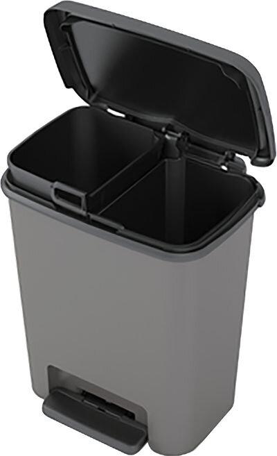 Kôš na odpadky KIS Compatta Recycling 11+11L, čierny/sivý
