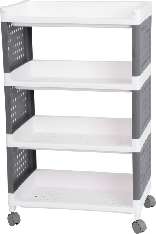 Regál MagicHome Rolly – plastový, 4 police, 49x29x75,5 cm, na kolieskach Regál MagicHome Rolly – plastový, 4 police, 49x29x75,5 cm, na kolieskach