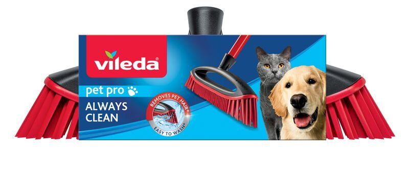 Metla Vileda Always Clean Pet Pro, mäkké gumové štetiny Metla Vileda Always Clean Pet Pro, mäkké gumové štetiny
