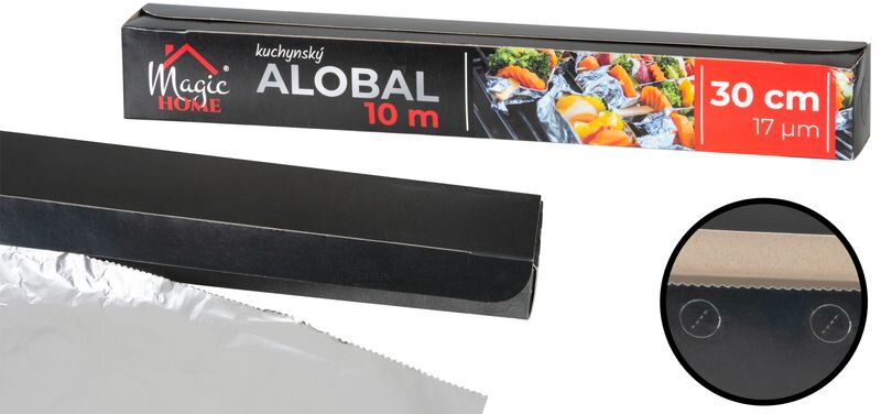 Alobal MagicHome 30 cm, L-10 m, 17 µm, hliníkový, grilovací, EXTRA STRONG