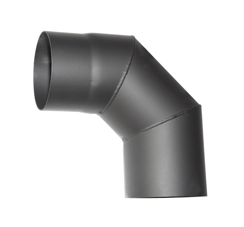 Koleno HS 90/120/1,5 mm, oceľové dymové koleno Koleno HS 90/120/1,5 mm, oceľové dymové koleno