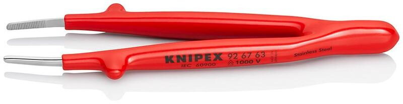 Pinzeta KNIPEX 92 67 63 – 145 mm, izolovaná, rovná, VDE