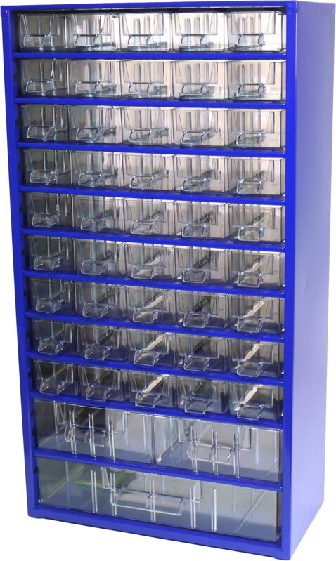 Skrinka 45 M, kovová, 155 x 306 x 551 mm, modrá