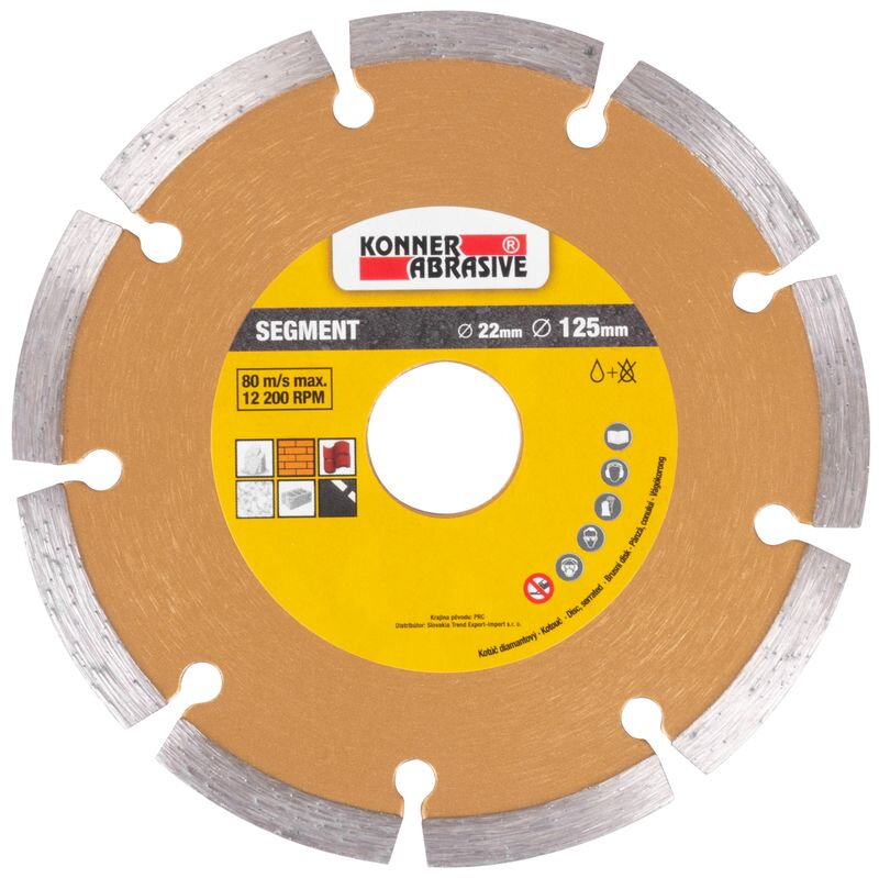 Diamantový kotúč KONNER D71003 125 mm, Segment Diamantový kotúč KONNER D71003 125 mm, Segment