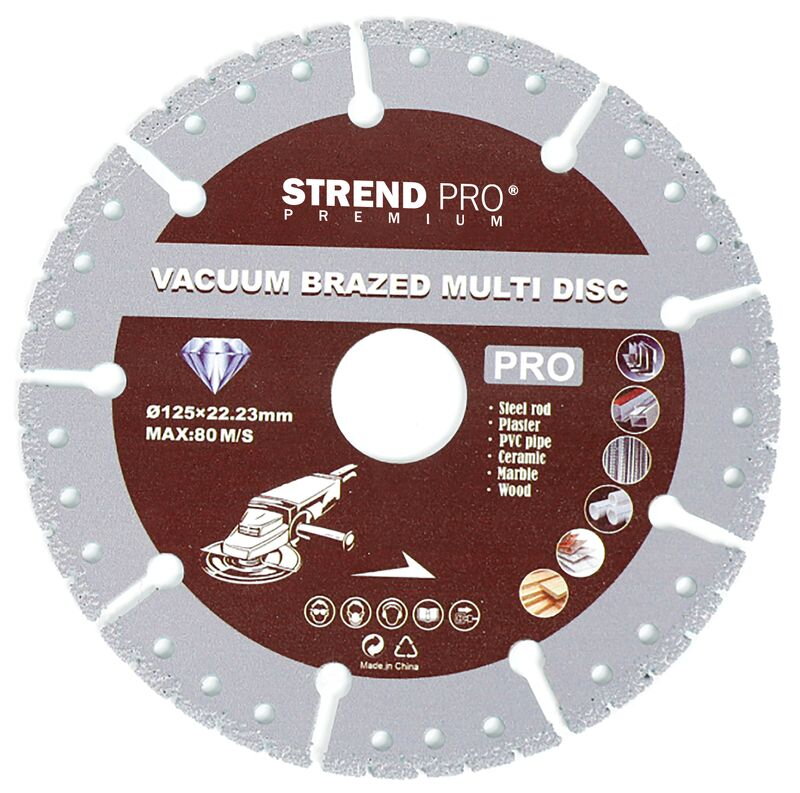 Diamantový kotúč Strend Pro Premium, Vacuum Brazed, 115 mm, rezný Diamantový kotúč Strend Pro Premium, Vacuum Brazed, 115 mm, rezný