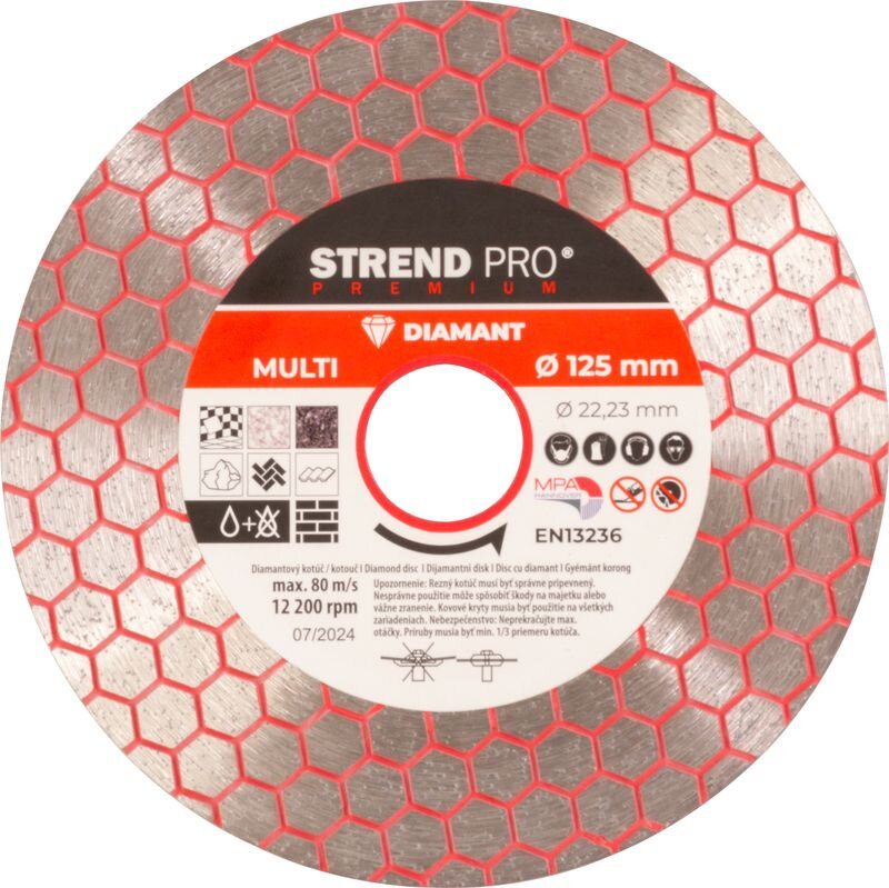 Diamantový kotúč Strend Pro Premium 125 mm, hexagonal, multi Diamantový kotúč Strend Pro Premium 125 mm, hexagonal, multi