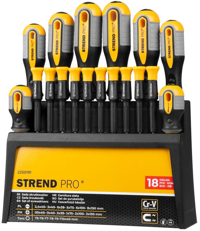 Sada skrutkovačov Strend Pro SDX72-118, 18-dielna, Torx, ploché + Phillips Sada skrutkovačov Strend Pro SDX72-118, 18-dielna, Torx, ploché + Phillips