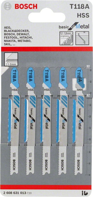 List BOSCH 2.608.631.013, T118A, bal. 5ks