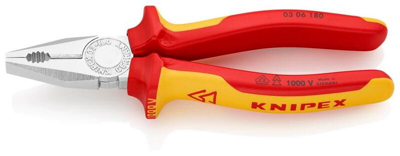 Kliešte KNIPEX 03 06 180 – kombinované, CrV, VDE 1000V