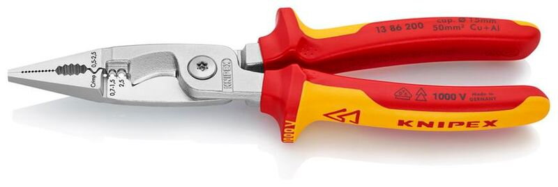 Kliešte KNIPEX 13 86 200 – multifunkčné, 200 mm, VDE 1000V