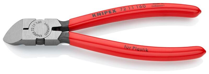 Kliešte KNIPEX 72 11 160 – 160 mm, štiepacie, bočné 45°, na plast