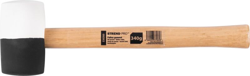 Gumené kladivo BlackWhite, 340 g, drevená rúčka, 290 mm Gumené kladivo BlackWhite, 340 g, drevená rúčka, 290 mm