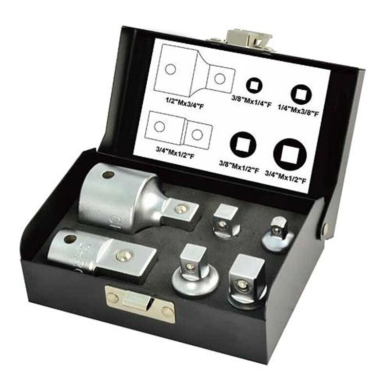 Sada hlavíc WHIRLPOWER 1616-0506, redukcie, 1/4"+3/8"+1/2"+3/4", 6 dielna