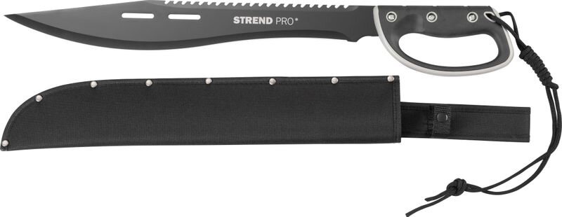 Mačeta Tactical, s puzdrom, pílkou, ochranou ruky, čierna, 61 cm Mačeta Tactical, s puzdrom, pílkou, ochranou ruky, čierna, 61 cm