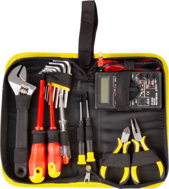 Sada náradia Strend Pro CMT-05.0215, 15 dielna, elektrikárska + multimeter, v brašni Sada náradia Strend Pro CMT-05.0215, 15 dielna, elektrikárska + multimeter, v brašni