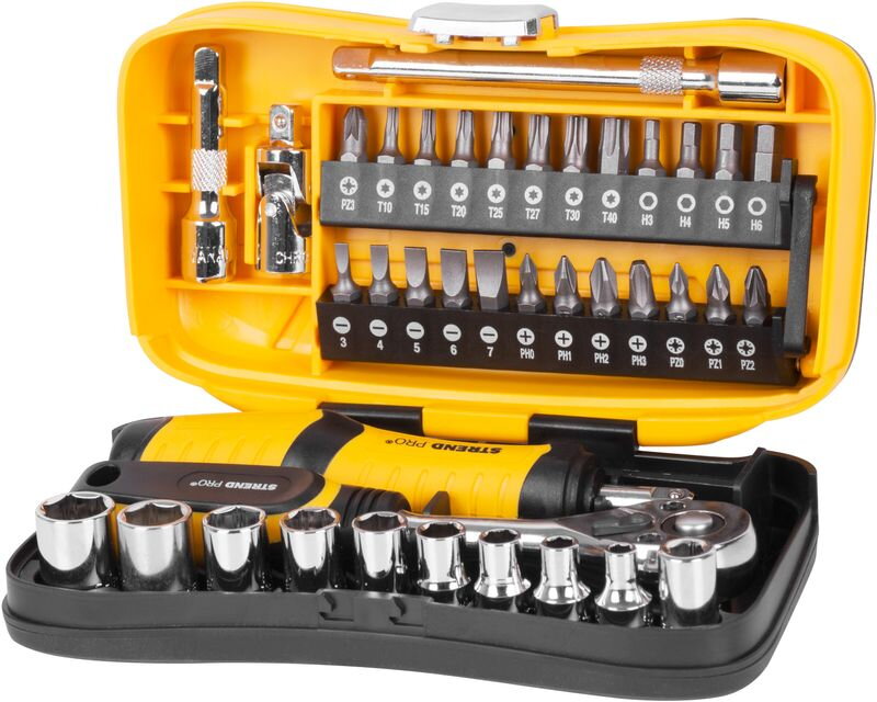 Sada náradia Strend Pro WT549, 39 dielna, bity, hlavice a 1/4" račňa Sada náradia Strend Pro WT549, 39 dielna, bity, hlavice a 1/4" račňa