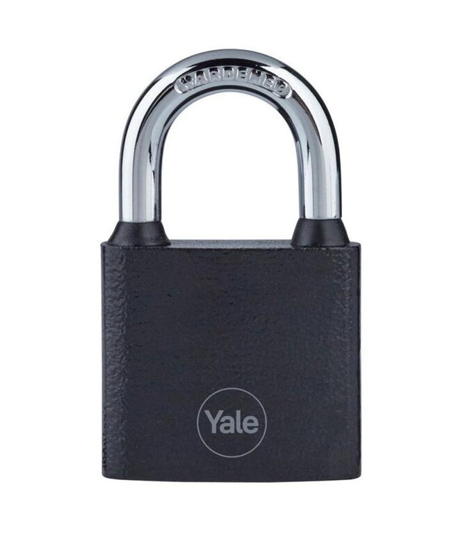 Zámok Yale Y111B/38/121/1 – visiaci železný zámok, čierny, 38 mm
