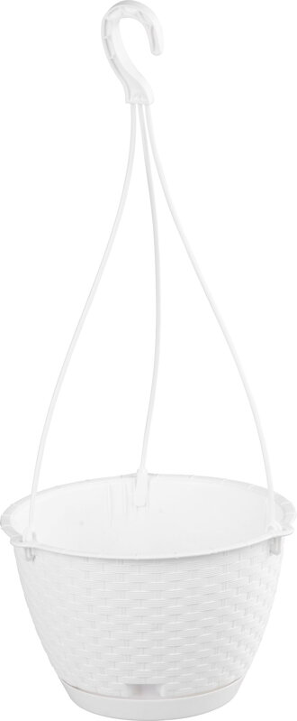 Závesný kvetináč RATOLLA Round W 240, biely, s vešiakom Závesný kvetináč RATOLLA Round W 240, biely, s vešiakom