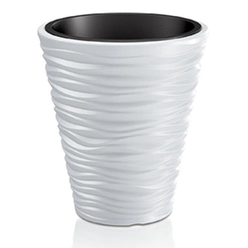 Kvetináč SAND 350 – biely, s vložkou