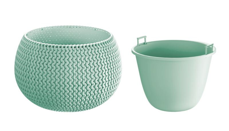 Kvetináč SPLOFY Bowl 290x195 mm, šalvia, s vložkou Kvetináč SPLOFY Bowl 290x195 mm, šalvia, s vložkou
