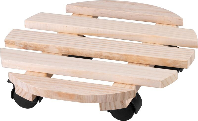 Okrúhly podstavec Strend Pro, 30x7 cm, na kolieskach, drevený Okrúhly podstavec Strend Pro, 30x7 cm, na kolieskach, drevený