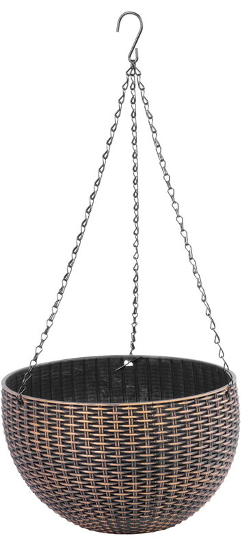 Zlatý závesný kvetináč Strend Pro Modern, 26x16 cm, s retiazkou Zlatý závesný kvetináč Strend Pro Modern, 26x16 cm, s retiazkou