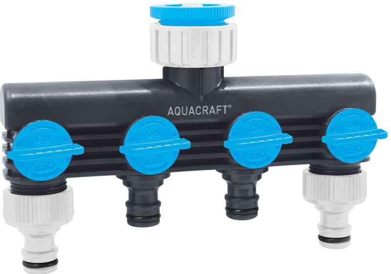 Rozbočovač na hadicu AQUACRAFT 550634, Premium, 4-way, Multi E, záhradný Rozbočovač na hadicu AQUACRAFT 550634, Premium, 4-way, Multi E, záhradný
