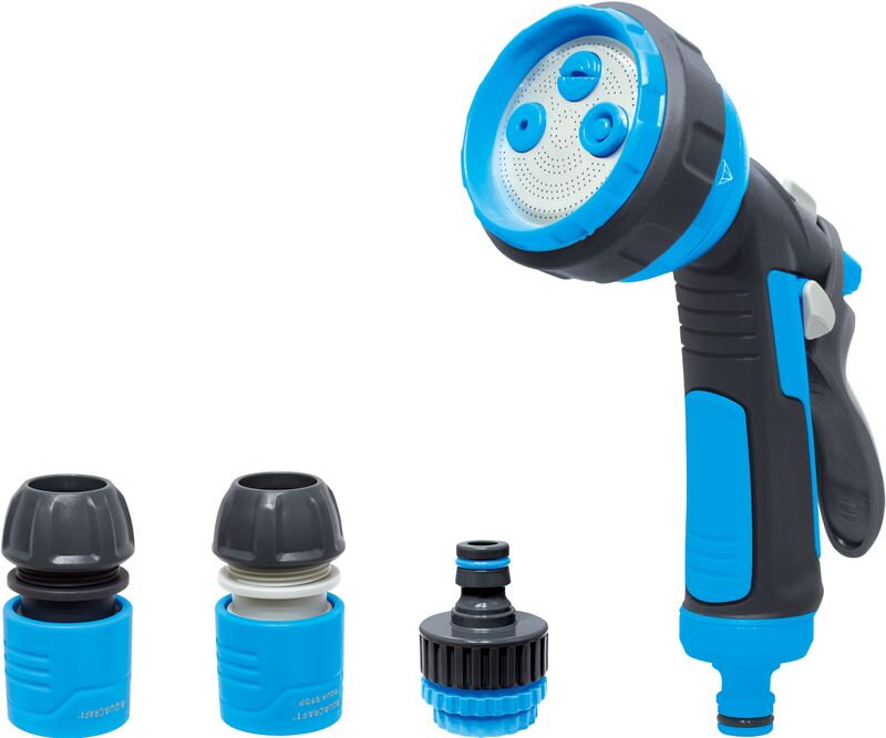 Sada zavlažovacia AQUACRAFT 770531, Classic, pištoľ X4, spojka 1/2", STOP, adaptér Sada zavlažovacia AQUACRAFT 770531, Classic, pištoľ X4, spojka 1/2", STOP, adaptér