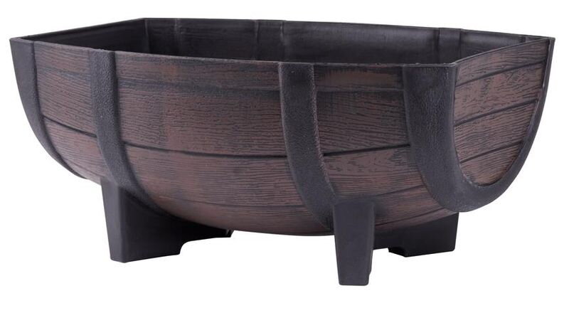 Kvetináč Woodeff, 29x41x19 cm, teak, barel, efekt dreva