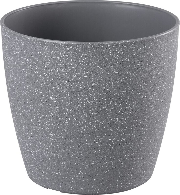 Šedý kvetináč Strend Pro Stone, 23x20,5 cm, efekt kameňa Šedý kvetináč Strend Pro Stone, 23x20,5 cm, efekt kameňa