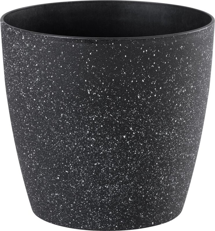 Čierny kvetináč Strend Pro Stone, 28x26 cm, efekt kameňa Čierny kvetináč Strend Pro Stone, 28x26 cm, efekt kameňa
