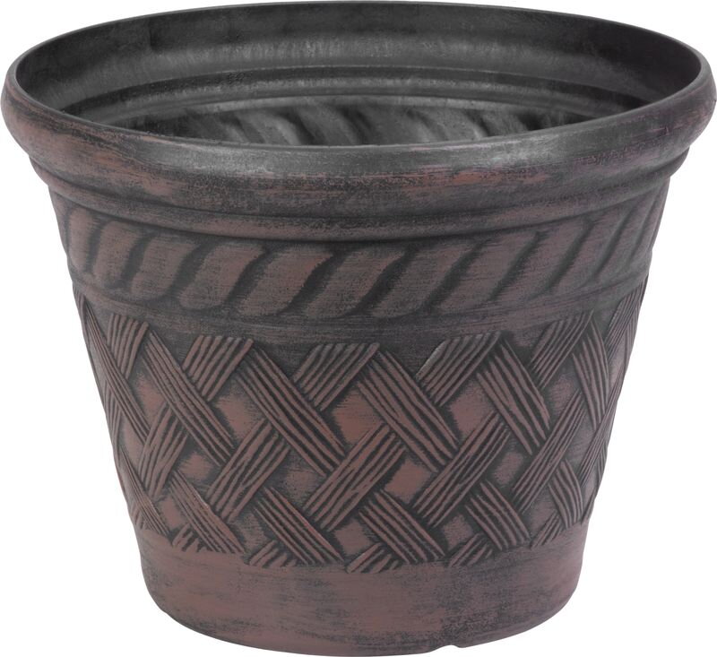 Tmavohnedý kvetináč Strend Pro, 29x23 cm, ratanový efekt Tmavohnedý kvetináč Strend Pro, 29x23 cm, ratanový efekt