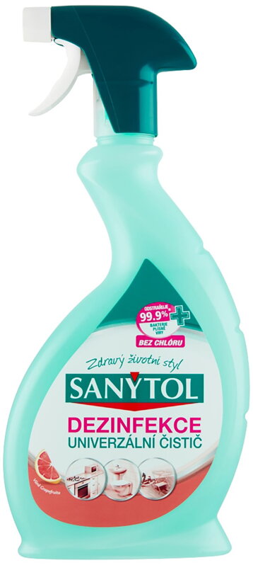 Dezinfekcia Sanytol, univerzálny čistič, grep, rozprašovač 500 ml Dezinfekcia Sanytol, univerzálny čistič, grep, rozprašovač 500 ml