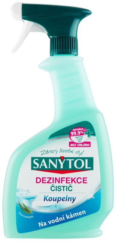 Dezinfekcia Sanytol, čistič do kúpeľne, eukalyptus, 500 ml Dezinfekcia Sanytol, čistič do kúpeľne, eukalyptus, 500 ml