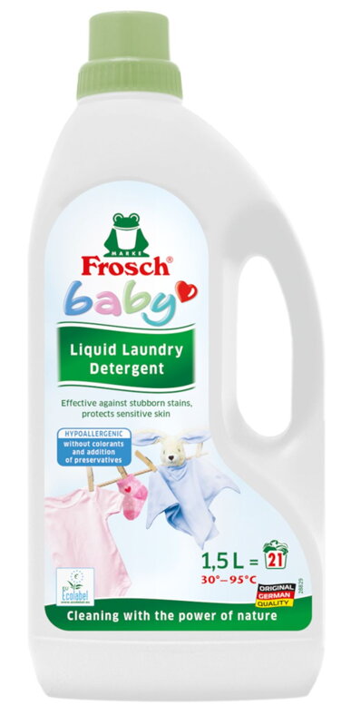 Prostriedok Frosch Baby, prací, hypoalergénny, na dojčenskú bielizeň, 1500 ml Prostriedok Frosch Baby, prací, hypoalergénny, na dojčenskú bielizeň, 1500 ml