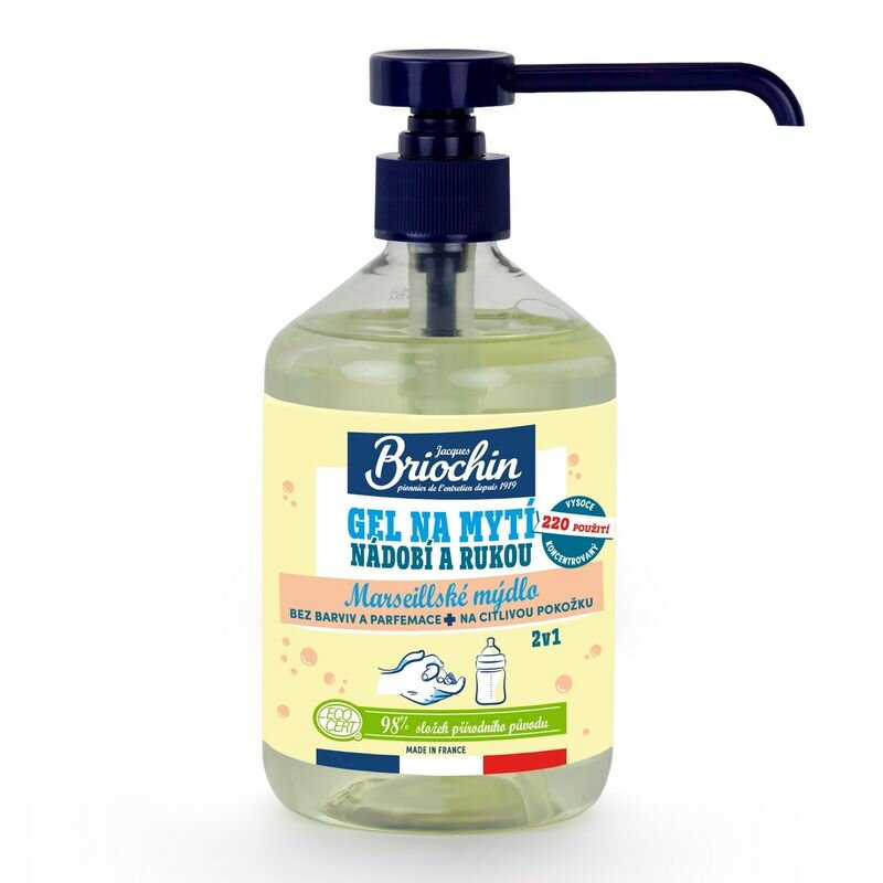 Gél Briochin na riad a ruky 2v1, marseillské mydlo, 500 ml Gél Briochin na riad a ruky 2v1, marseillské mydlo, 500 ml