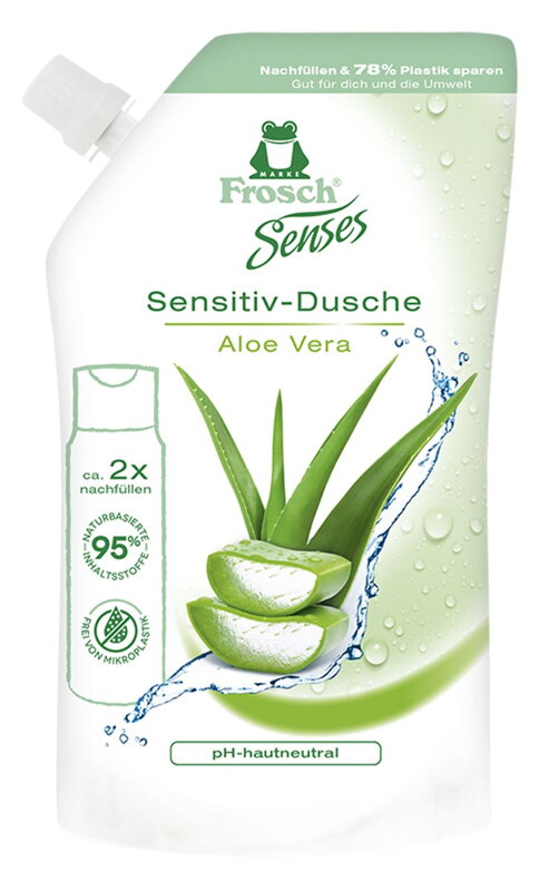 Sprchový gél Senses Frosch, Aloe vera, náhradná náplň, 500 ml