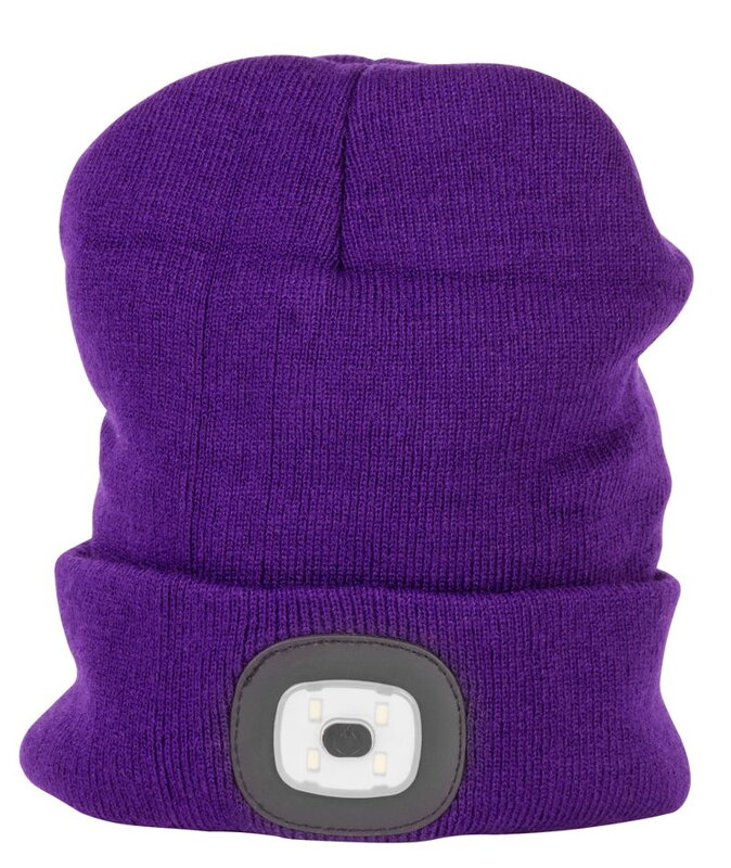 Čiapka s LED svetlom Albacore fialová L, 4x SMD LED, USB nabíjanie