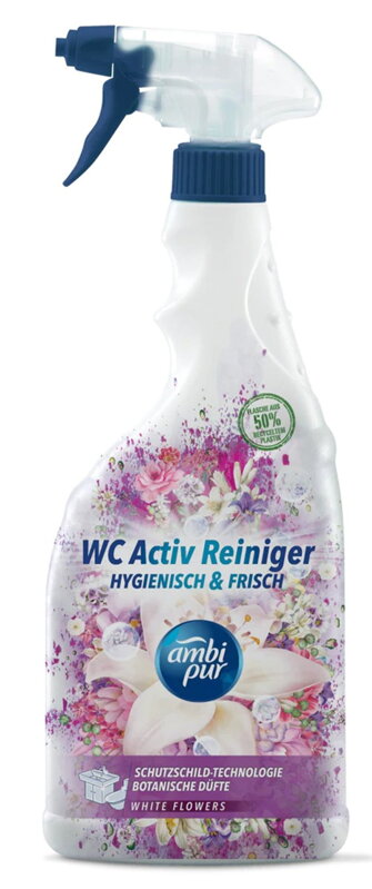 Ambi Pur WC Active sprej Biele kvety 750 ml Ambi Pur WC Active sprej Biele kvety 750 ml